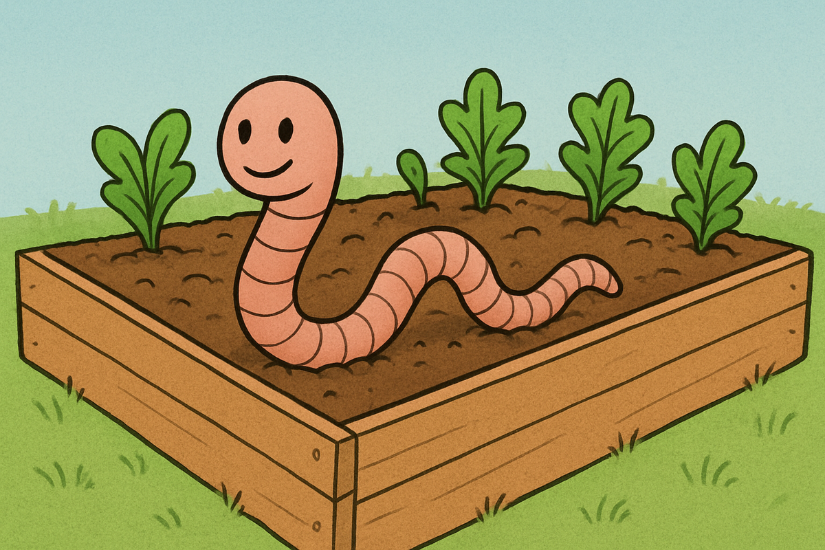 Red Wiggler in Garden