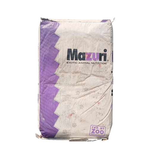 Mazuri exotic animal nutrition bag on a white background